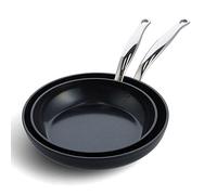 GreenPan – Set de 2 poêles Barcelona Pro 24 et 28 cm + protecteur – Noir, céramique