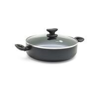 GreenPan Torino Poêle 24 cm avec Couvercle, 2,91 L, Céramique Antiadhésive Sans PFAS, Induction, Compatible Four jusqu'à 160°C, Lave-vaisselle, Noir