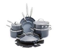 GreenPan Valencia Pro Céramique Anodisée Saine Antiadhésive Batterie de Cuisine de 16 Poêles,Fête des Mères,Sans PFAS,Inclus Poêles à frire,Sauteuses,Casseroles,Induction,Lave-vaisselle,Four,Gris