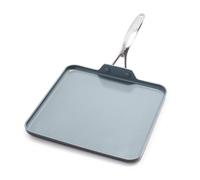 GreenPan Valencia Pro Céramique Anodisée Saine Antiadhésive Grille Carrée de 28 cm, Sans PFAS, Induction, Lave-vaisselle, Four, Gris