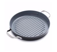 GreenPan Valencia Pro Céramique Anodisée Saine Antiadhésive Poêle à Griller Ronde de 28 cm, Sans PFAS, Induction, Lave-Vaisselle, Four, Gris