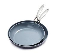 GreenPan Valencia Pro Poêle à frire en céramique anodisée dure antiadhésive 26 cm et 30 cm, sans PFAS, induction, lave-vaisselle, four, gris