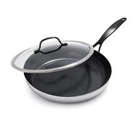 GreenPan Venice Pro Noir Poêle à frire 30cm, Poignée noire mate, Sans PFAS, Induction, Lave-vaisselle, Four, Argent