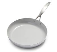 GreenPan Venice Pro Tri-Ply Acier Inoxydable Céramique Saine Antiadhésive Poêle à frire 30cm, Sans PFAS, Multicouches, à Induction, Va au Lave-Vaisselle, Va au Four, Argent