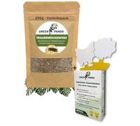 GreenPanda Lutte efficacement contre les larves dans le sol et les moucherons fongiques - Substrat bio 2 en 1 pour se débarrasser des moustiques fongiques - 250 g + 30 autocollants jaunes pour 10 pots