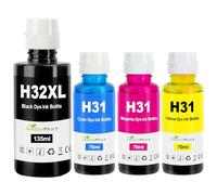GREENPRINT 31 32XL Encre Compatible 6000 Page Noir, 8000 Page CMY pour H P Smart Tank 319 455 515 530 555 558 559 570 655 670 750 790 5105 5106 5107 7005 7006 7305 7306 7605 415 419 Imprimante 4-Pack