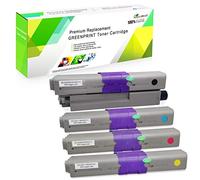 GREENPRINT 4 Couleurs Cartouches de Toner Compatible C332 MC363 3500 Pages pour Le Noir et 3000 Pages pour C M Y pour Imprimantes Laser Couleur OKI Okidata C332dn MC363dn C332dnw MC363dnw