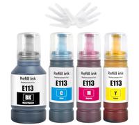 GREENPRINT 4 Couleurs E113 Cartouches d'encre compatibles pour ET-5150 ET-5160 ET-5170 ET-5800 ET-5850 ET-5880 ET-16150 ET-16600 ET-16650 ET-16680 Pro ET-5800 ET-5850 ET-5880 ET-15000 Imprimante