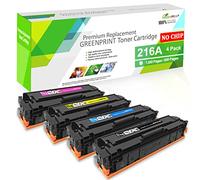 GREENPRINT 【sans Puce, avec Outil】 Cartouches de Toner Compatibles 4 Couleur 216A W2410A W2411A W2412A W2413A 1050 Page pour Noir 850 Page pour CMY pour HP M155a M155nw MFP M183 M182n M182nw M183fw