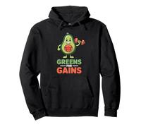 Greens For Gains Vegetarian Avocat Vegan Bodybuilder Sweat à Capuche