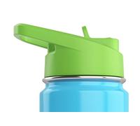 Greens Steel Bouteille en acier inoxydable à double paroi pour enfants. (Verte - Couvercle)