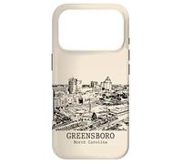 Greensboro Caroline du Nord Vintage Skyline Dessin Coque pour iPhone 17 Pro