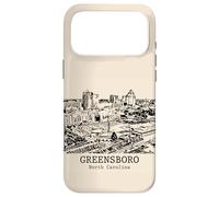 Greensboro Caroline du Nord Vintage Skyline Dessin Coque pour iPhone 17 Pro Max