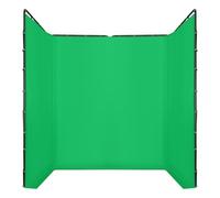 Greenscreen Support de toile de fond pliable Kit complet 4 x 2,4 m Support de toile de fond avec support vert pour séance photo, photographie, vidéo