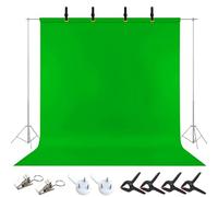 Greenscreen Toile de fond pliable en tissu vert pour studio photo, vidéo, photographie de mode, mariage, fête et interviews 2 m x 3 m avec 4 pinces
