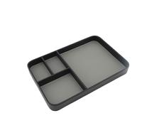 Greensen 2-Toned PU Leather Valet Tray, EDC Catchall Tray Desk Organizer for Keys Jewelry Watch with Stylish Multifunctional Design Space Saving Home Office Accessory (BLACK)