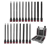 Greensen 3/8 de Pouce Jeu de Douilles Hexagonales, Ensemble de 20 Pièces Douilles Hexagonales à Chocs avec Acier Allié S2 et Acier CR V pour Bricolage Maintenance Mécanique Travaux Lourds