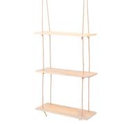 Greensen 3 Pack Étagère Murale en Bois, Étagères Flottantes pour Chambre Salle de Bain Salon Rangement avec Corde, Installation Facile Supporte 22lbs (30cm)