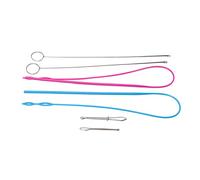 Greensen 6Pcs Kit de Boucles de Couture, Outil D'enfilage de Fil Dispositif D'enfilage de Corde en Acier Inoxydable Crochets Tourne-Boucles Attaches à élastique pour Enfileur de Cordon