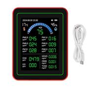 Greensen Analyseur de qualité D'air 18 en 1, CO2 TVOC HCHO PM2.5 PM10 Température Humidité Détecteur avec Stockage de Données, pour Usage Intérieur sur Batterie