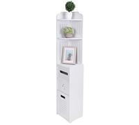 Greensen Armoire de salle de bain, haute, étroite, haute, multifonctionnelle, en bois, commode d'angle