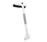 Greensen Brosse à Neige pour Voiture, Rétractable 65-80cm en Alliage D'aluminium avec Grattoir à Glace, Tête de Brosse Rotative à 360° et Design Détachable (Gris Blanc)