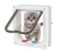 Greensen Chatière, Porte Chat Alternateur avec Tunnel, Blanc (20 x 19 cm) (Blanc, S)