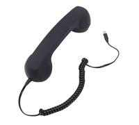 Greensen Combiné Téléphonique Rétro avec Volume Réglable, écouteur Filaire Ergonomique Type C pour Appel Vidéo Conférence (Black)