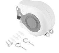 Greensen Corde à Linge Rétractable, Système de Roulement Automatique, PVC Extensible, 2 x 12,8 Mètres, Blanc, pour Intérieur et Extérieur