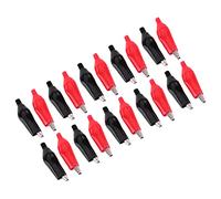 Greensen Essentiel en classe: 20pcs Clips de de 28 Mm Durables pour les Tests électriques, les Manches en PVC, Redblack, Science Lab Supplies