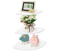 Greensen Étagère d'angle Murale en Bois Flottante 3Pcs - Étagères flottantes murales Blanches - Étagères murales d'angle Blanc pour étagères de Rangement