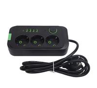 Greensen European Power Strip, 3 Outlets 4 USB Ports 1 Type C with Overload Switch, for Office Home Travel Wall Mounted, 2m Extension Cable (Black)
