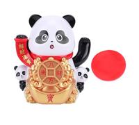 Greensen Figurine de Panda Solaire, Statue Décorative de Panda à Bras Automatique Agitant avec Capteur de Lumière et Base Antidérapante Alimentée par Énergie Solaire pour Voiture, Bureau (A)