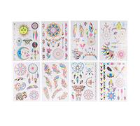 Greensen Glow Neon Temporary Makeup Stickers Wide Application pour les Fêtes et les Festivals 8 PCS