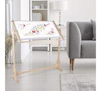 Greensen Grand Cadre de Broderie Support de Broderie Réglable Métier à Broder Sur Pied Tambour Métier pour Broderie au Point de Croix