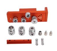 Greensen Guide de Perçage pour Profilés en Aluminium, Gabarit de Perçage Robuste en CNC anodisé avec Bloc D'arrêt Réglable et Fonction Taraudage, pour la Construction de Cadre (Corps unique)