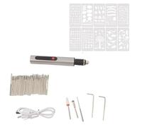 Greensen Kit de Stylo à Graver, Graveur Rotatif sans Fil avec Écran LED à 3 Vitesses, pour Gravure sur Bois Verre Pierre Bijoux Artistes (SILVER)