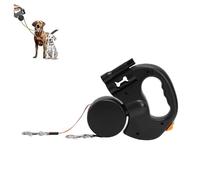 Greensen Laisse pour Chien Double Rétractable, 2 en 1 Laisse Extensible pour Animaux avec Lumière Nocturne Intégrée et Poignée Antidérapante, pour Promener Les Chiens de Petite et Moyenne