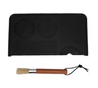 Greensen Lot de Tapage de café avec Tapis et Brosse, Tapis en Silicone Alimentaire Antidérapant pour Accessoires de Machine à, Protection pour Porte-filtre et Plan de Travail