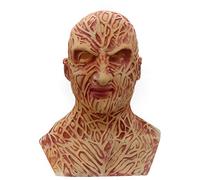Greensen Masque en Latex Effrayant, pour Adultes Déguisement D'Halloween Horreur Masque Freddy Zombie avec Texture Réaliste pour Fêtes Carnaval & Cosplay (Comme montré)