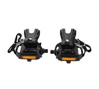 Greensen Pédales de vélo avec sangles d'orteils en nylon avec cage pour VTT, vélo de route, vélo d'appartement, pédales de plate-forme, Greensenuer92s8tzc