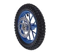 Greensen Pneu de Roue Avant en Caoutchouc Frein à Disque Anti-disque Durable pour le Vélo de Terre, Installation Facile pour les Amateurs de Vélo de Poche (C (bleu))