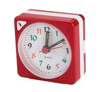 Greensen Réveil de Voyage à Quartz 2,17 Pouces Mini Horloge Ultra Petite avec Lumière de Répétition Silencieuse sans Tac Horloge à Piles (Rouge)