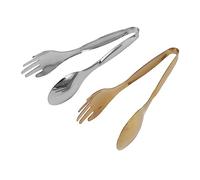 Greensen Salade Servant des Pinces Compactes Clamp/Holder Alimentaire en Acier Inoxydable pour la Cuisine Buffet, 2pcs Cuillère Pince à Chaleur Résistante aux Plats Chauds et Froids, Conception