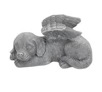 Greensen Statue Commémorative du Chien Endormi, Figurine Commémorative pour Animaux de Compagnie en Résine avec Ailes pour Décoration Intérieure et Extérieure, Pierre Tombale de Jardin,