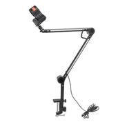 Greensen Support de Bras de Microphone RVB Bras de Micro Réglable en Métal avec Lumière RVB 22 Modes de Couleur Charge de 1 Kg Connecteurs 3 par 8 et 5 par 8 pour la Configuration de Bureau de