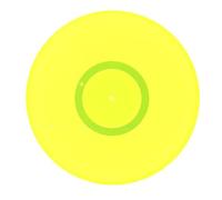 Greensen Tapis de Plateau Tournant en Acrylique, Tapis d'enregistrement de 12 Pouces avec Conception Antistatique, Zone d'étiquette Encastrée Usinée CNC pour l'écoute de DJ HiFi à Domicile (Jaune