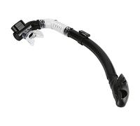 Greensen Tuba Complet Sèche Tuba Sèche Haut de Gamme Tuba Semi-sèche Embout Buccal en Silicone Tube Respiratoire en PVC Boucle Rotative Double Valve de Purge pour Plongée et Snorkeling (Black)