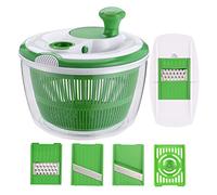 GreensKon Grande Essoreuse à Salade avec 3 mandolines, idéal pour Une Alimentation Saine, 1 séparateur d'œufs, essoreuse avec Bol
