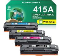 GREENSKY 415A avec Puce Compatible pour HP 415A 415X Toner pour HP Color LaserJet Pro MFP M479fdw M479dw M454dw M454dn M479fdn M479fnw W2030A W2030A W2032A W2033A (Noir Cyan Jaune Magenta, 4-Pack)